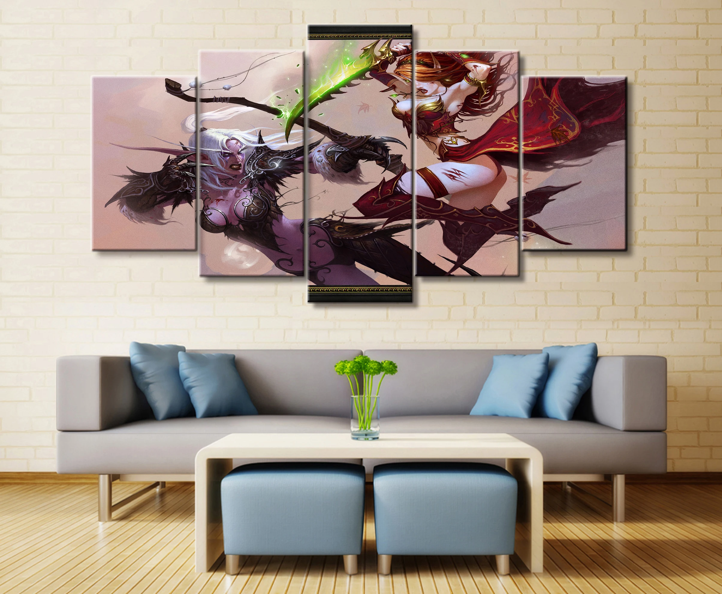 5 Piece Video Game WOW Warcraft DOTA 2 Painting Poster Decorative Mural Art Room Wall Decor Canvas