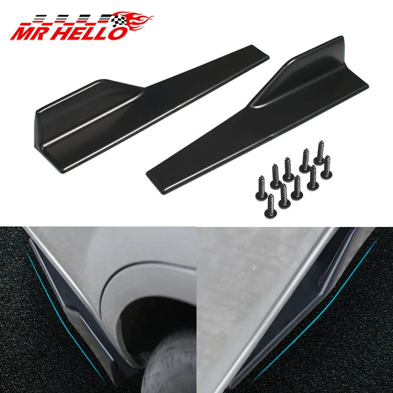 

2Pcs/Pair Car Universal Carbon Fiber Modified Car Body Side Skirt Rocker Splitters Anti-Scratch Winglet 45cm Wings Bumper