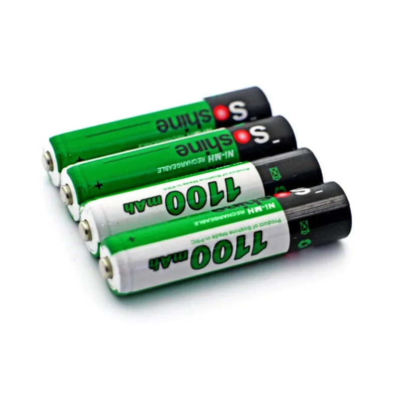 4 шт Soshine 1100mAh AAA 1,2 V Ni-MH аккумуляторная батарея AAA NIMH батарея с чехол для батареи