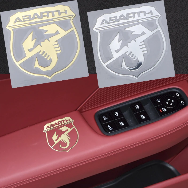 

Car Interior Exterior Decoration Scorpion emblem For fiat 500 abarth Rearview Mirror Alloy Decal Seat The Whole Body car Sticker