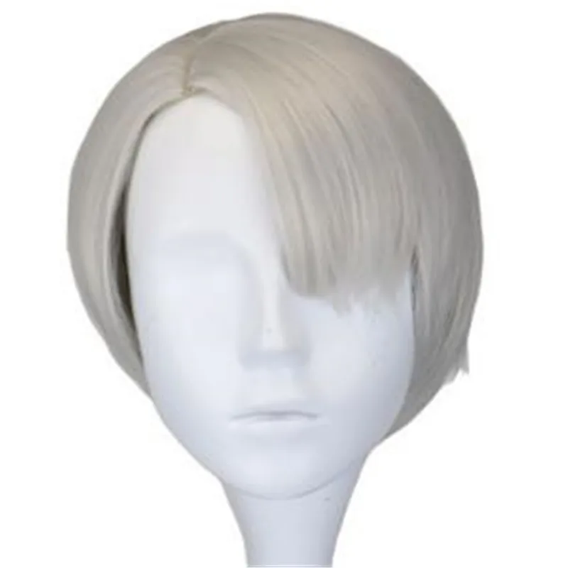 

2018 Anime YURI!!! On ICE Cosplay Victor Nikiforov Wig Unisex Adult Halloween Christmas Bar Party Toupee