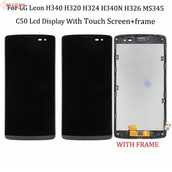

10pcs For LG Leon H340N H326 MS345 H345 Display Touch Screen Digitizer Assembly+frame 4.5" H340 LCD With Touch Free DHL