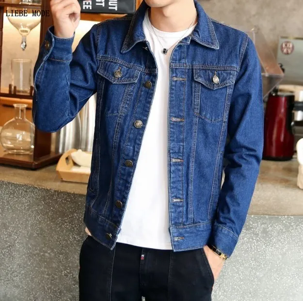 2019 Spring Autumn Fashion Jeans Jacket Men Ripped Denim Jacket Streetwear Mens Blue Jackets and Coats Hip Hop Veste Homme