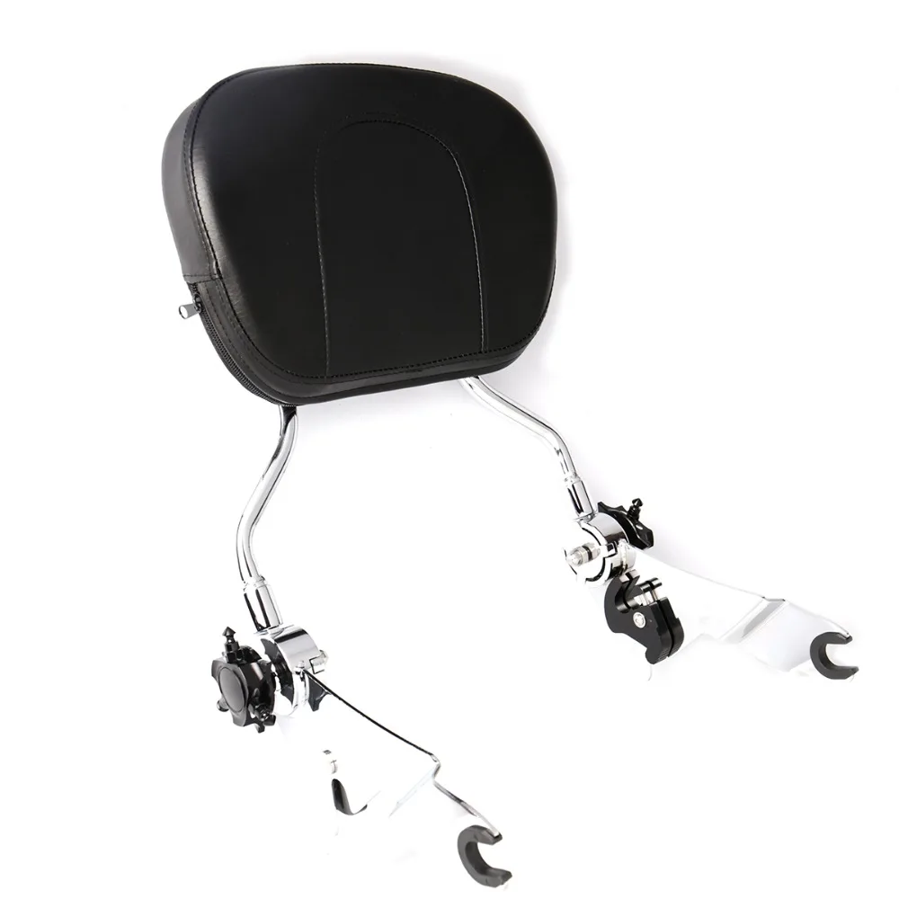 Chrome Adjustable Detachable Backrest Sissy Bar For Harley Street Glide