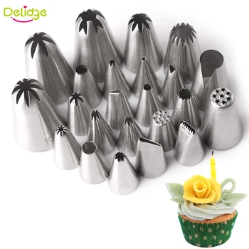 

Delidge 1 pc Flower cake nozzle Stainless Steel Tulip Icing Piping Nozzles Decorator Cupcake Sugar Crafting Icing Piping Nozzles