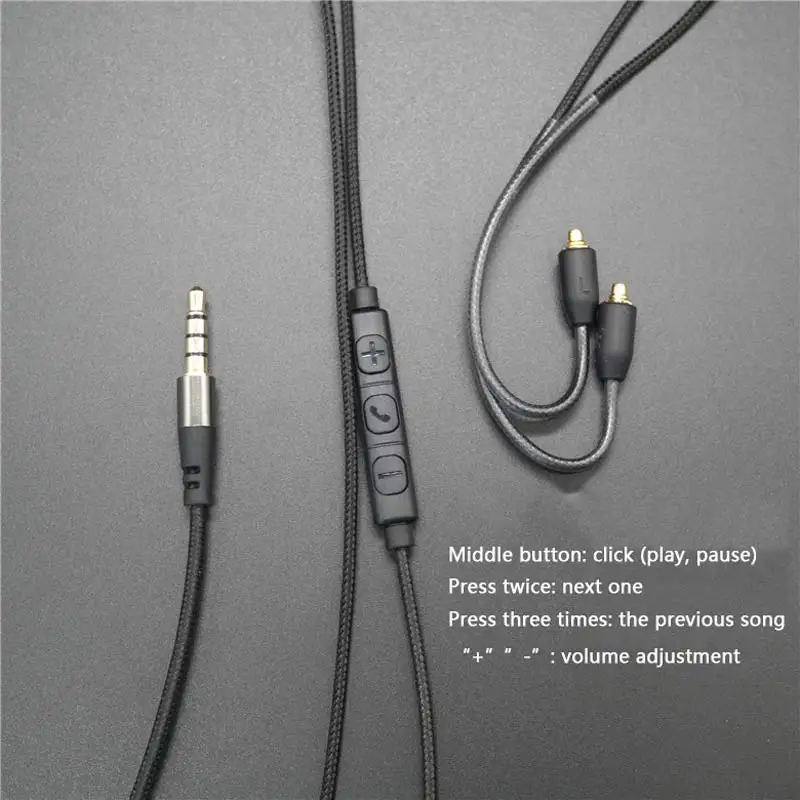 Обновленный кабель MMCX для наушников Shure SE215 SE425 SE535 SE846 провод iPhone 6 6s xiaomi Android