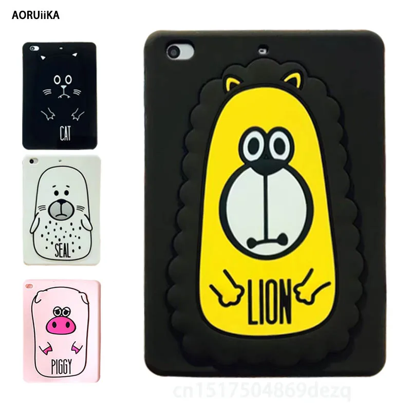 

For iPad pro 9.7 inch For iPad air 2 soft case child Cute cartoon 3D Silicon Cover coque For ipad 6 Tablet Shell +Stylus pen