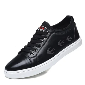 

8198 New Fashion Genuine Leather Shoes Soft-soled White-soled Youth Men's Shoe Male Leather Casual Shoes