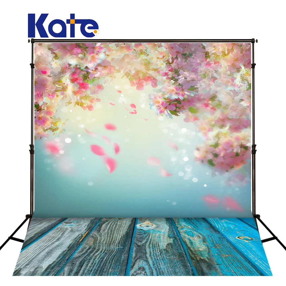 

10X10ft Kate Floral Background Scenic Photo Backdrops Wedding Curtain Backdrops Wood Baby Photography Boda Photocall