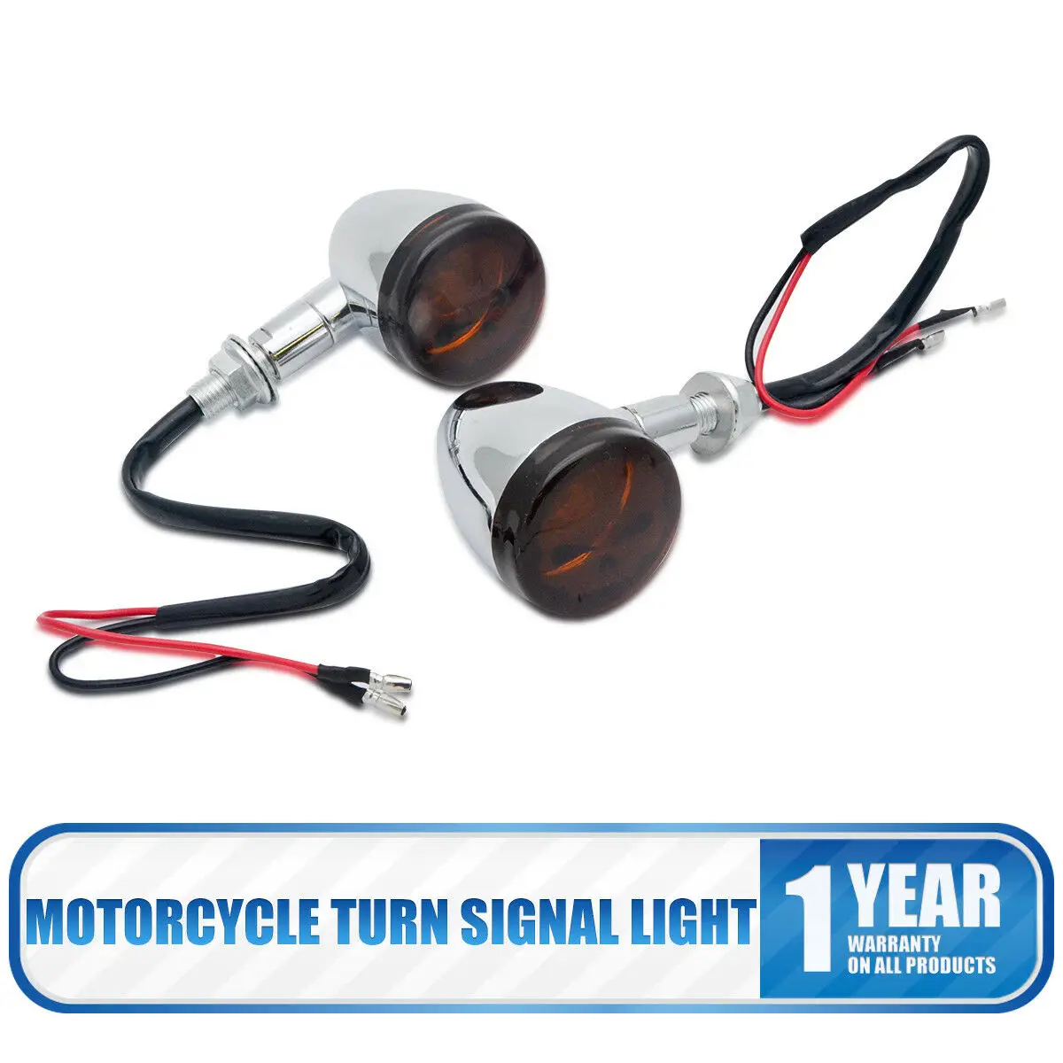 

2pcs Motorcycle Front Rear Skull Turn Signal Indicator Blinkers Light Amber Chrome