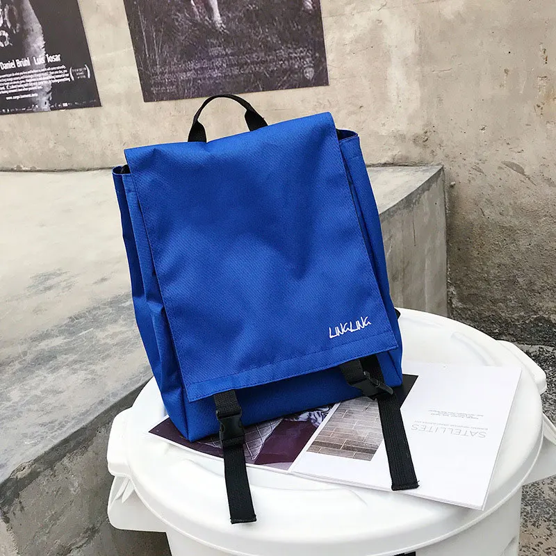 Harajuku Ulzzang, пара рюкзаков, корейский стиль, женский и мужской рюкзак, школьный рюкзак для подростков, девочек и мальчиков, mochilas mujer - Цвет: Синий