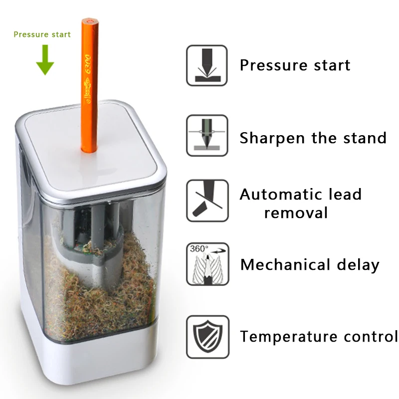 Детская Автоматическая электрическая точилка для карандашей для школьных канцелярских принадлежностей