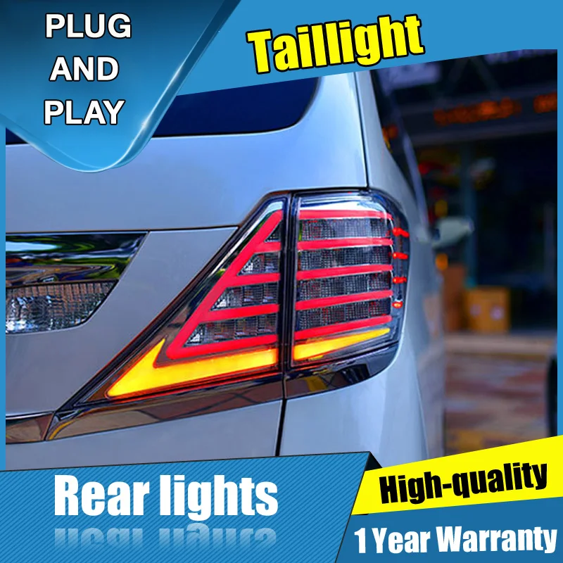4 шт. автомобильный Стайлинг для Toyota Alphard задние фонари 2007-2013 для Alphard светодиодный задний фонарь+ сигнал поворота+ тормоз+ обратный светодиодный свет