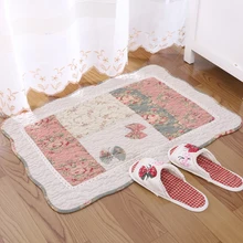 Пасторальный стиль хлопок ткань маленький подъем мат, дверной коврик, лоскутный с вышивкой, ванная комната/кухня абсорбирующие коврики
