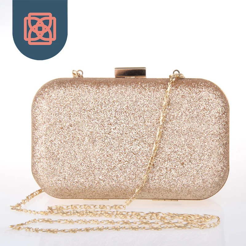 champagne glitter clutch bag