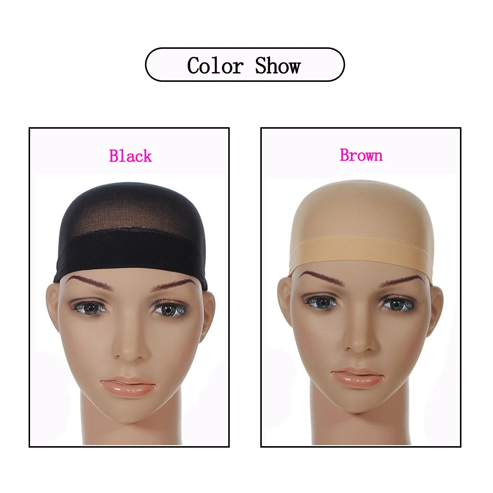OLD STREET 1set Wig Cap Soft and Comfortable Unisex Stocking Wig Hairnet Cap Snood (Skin Color or Black Color )