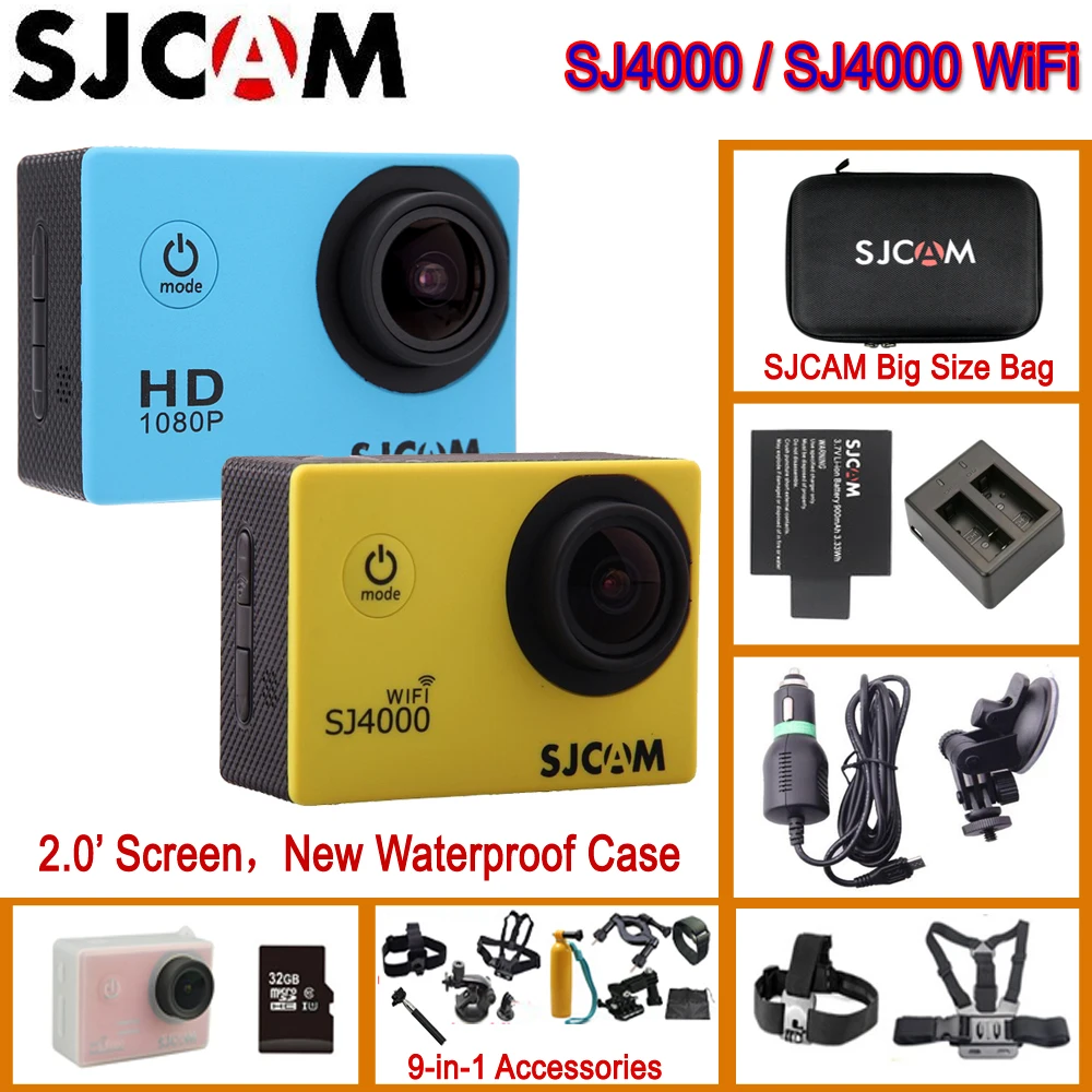 

SJCAM SJ4000 & SJCAM SJ4000 WiFi Action Helmet Sports DV Camera Waterproof Camera 1080P Sport DV Original SJCAM SJ4000 Series