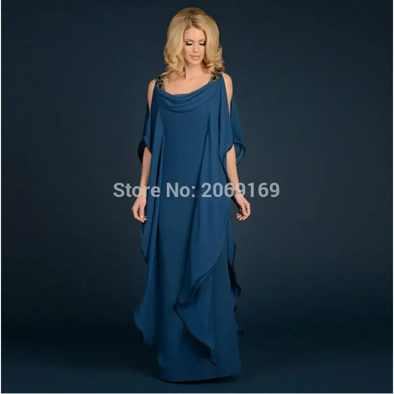 

New mother of the bride dresses Chiffon Wedding Ruffles Beaded pants Plus Size flowing sheath floor