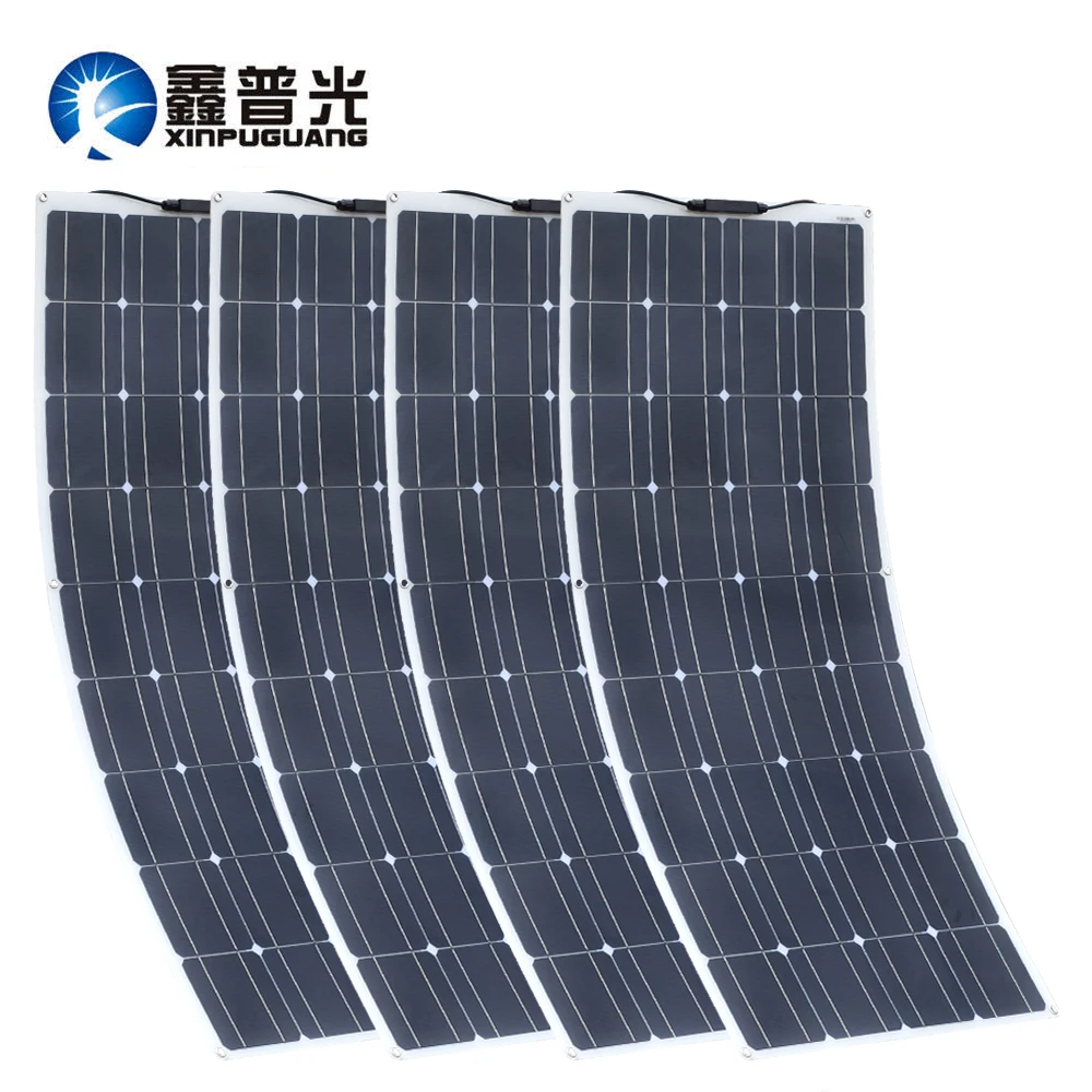 2PCS 4PCS Solar Panel 100W Monocrystalline Solar Cell Flexible for Car/Yacht/Steamship 12V 24 Volt 100 Watt Solar Battery