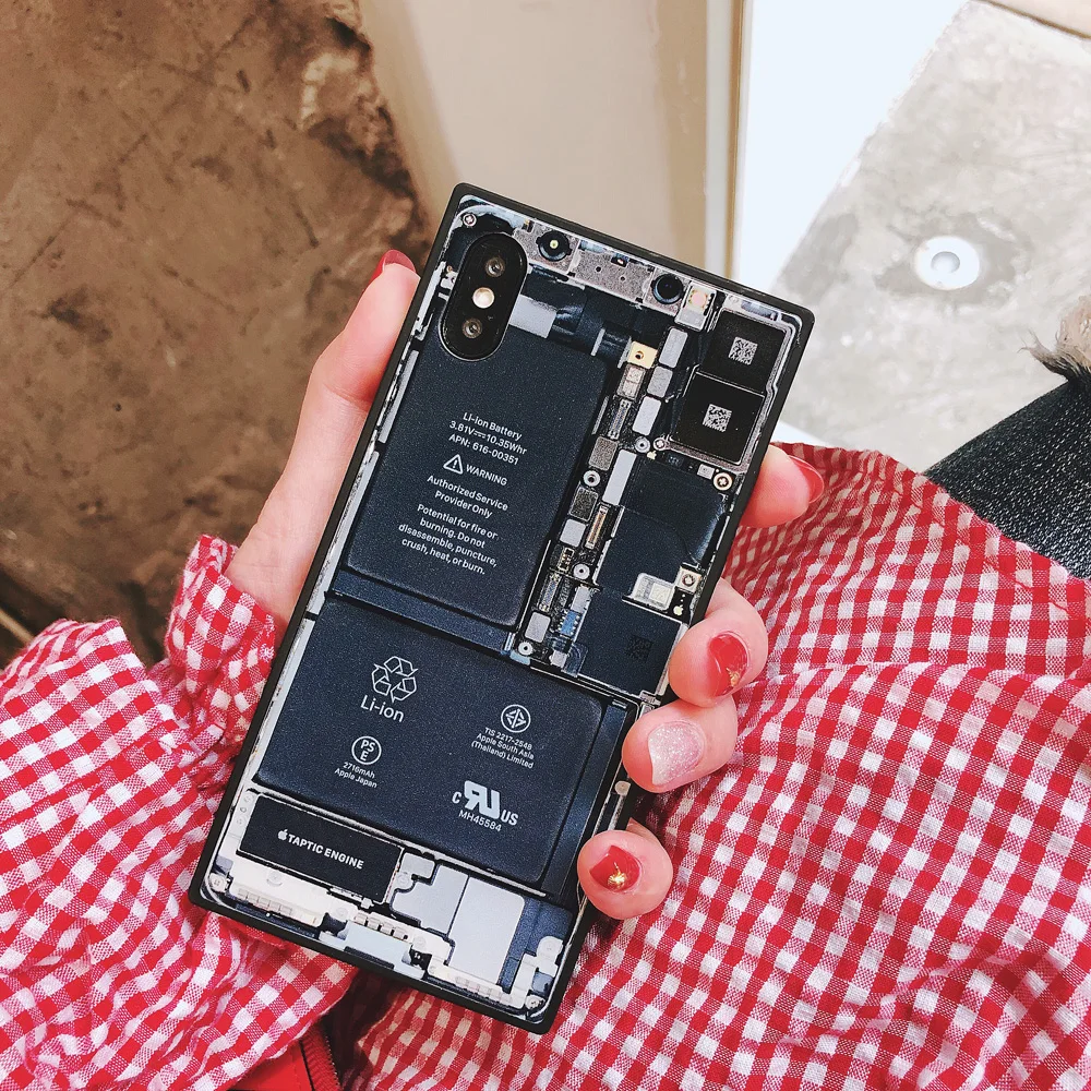 

WIT@WITACE Unique Phone Back Tempered Glass Back Case For iPhone X 6 7 8 Plus TPU Edge Frame Case For iPhone 8 7 Plus Cover