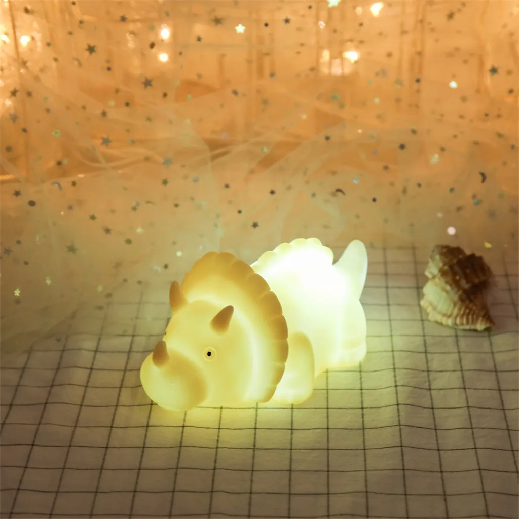 Милый динозавр светильник для Спальня детской комнаты Декорации для детей теплый свет домашняя декорационная лампа Ночной светильник детская 3D светодиодный ночной Светильник s