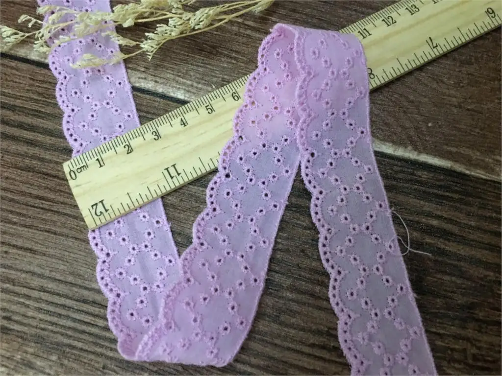 

DIY hand-stitched cotton fabric lace Violet cotton embroidery lace 2.5CM