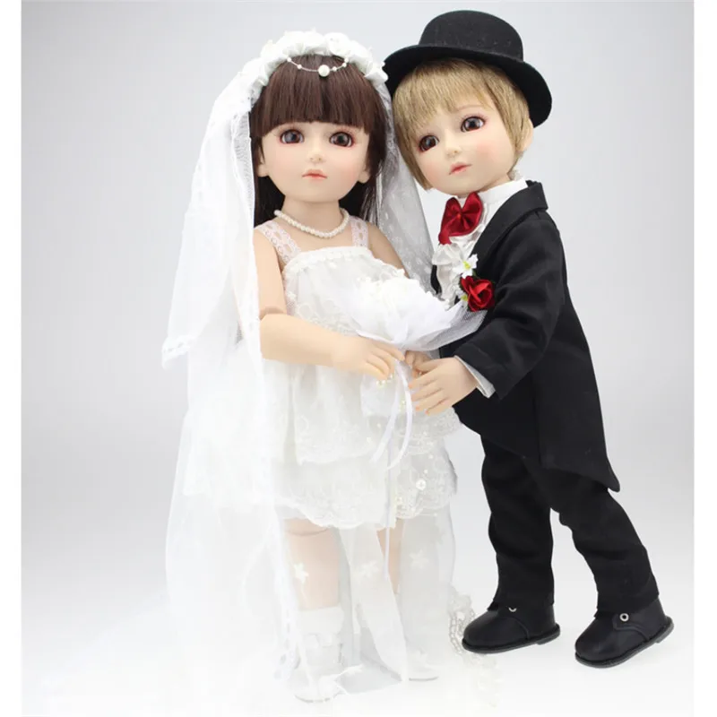 

Fashion High-end BJD Reborn Dolls Babies Silicone Wedding Dolls Bride and Groom Simulation Dolls Send Girlfriends Wedding Gifts