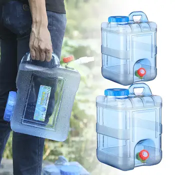 

15/20L Pure Water Plastic Bucket Home Water Storage Container With Lid Car Self-driving Tour With Faucet Mineral Water Barrel