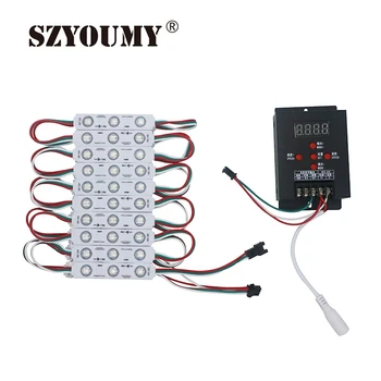 

SZYOUMY 300PC WS2811 IC DC 12V 3 LEDSMD 5050 RGB LED Pixel Digital Waterproof LED Module String Light Garden Ligh+LED Controller