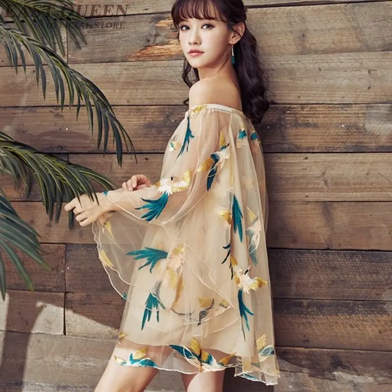 Японское платье кимоно в стиле модерн Бохо шикарное мексиканское Хиппи женское