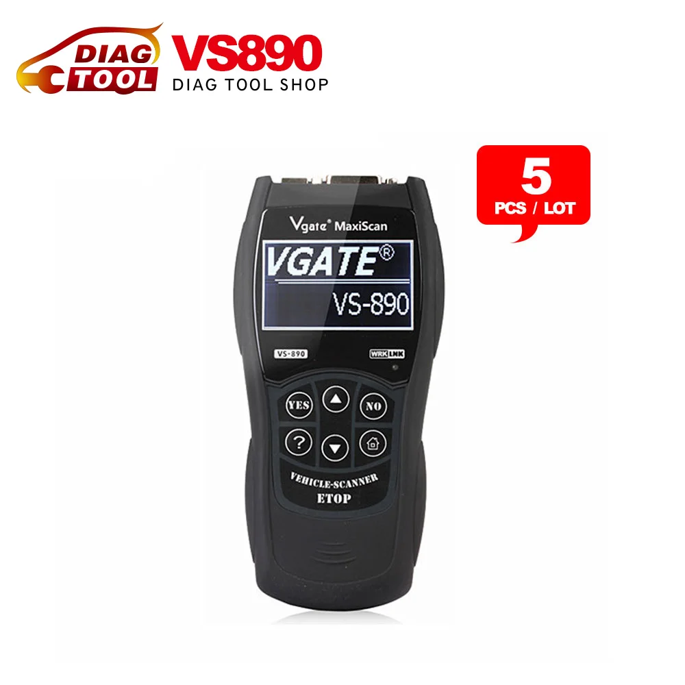 [5pcs/lot]Wholesale Vgate VS890 Super Scanner OBD2 Code Reader VS 890