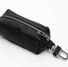 ZYD-COOL ключ высокого качества держатель из натуральной коровьей кожи ключ чехол на молнии брелок Авто Чехлы для автоключей сумка - Цвет: Black