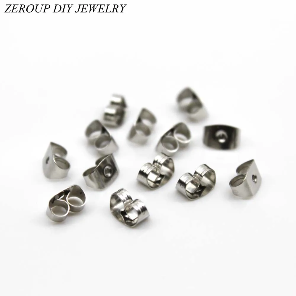 100 шт. серебряные серьги гвоздики с покрытием K белый цвет|supplies for jewelry|earring backsearring