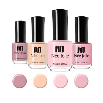 

NEE JOLIE 7.5ml Pink Color Polish 4 Bottles Set Paint Nail Polish varnish Soak Off Long Lasting Nail Art Design Varnish
