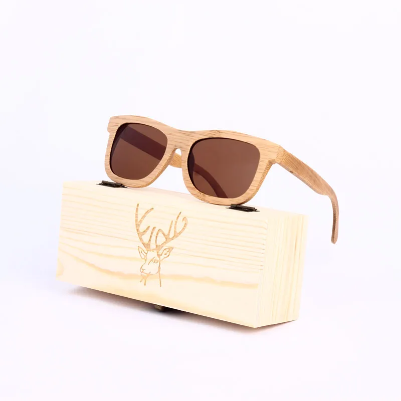 Дамы Солнцезащитные Очки Женщины Поляризованные Ретро Винтаж Солнцезащитные очки Мужские деревянные бамбуковые солнцезащитные очки бренд дизайнер квадратные очки - Цвет линз: tea