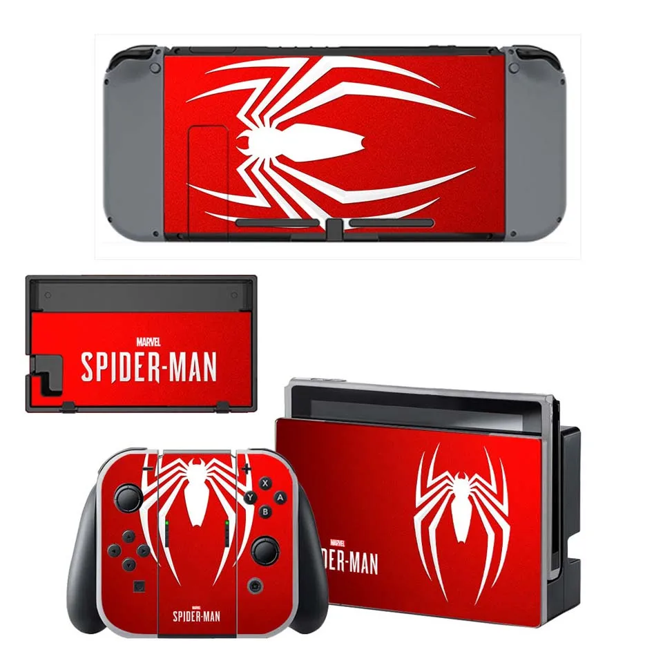 

Spiderman Game Vinyl Sticker Nintend Switch Skin Sticker Set for NS Switch Console & Dock & Joy-Con Controller Spider Man Decals