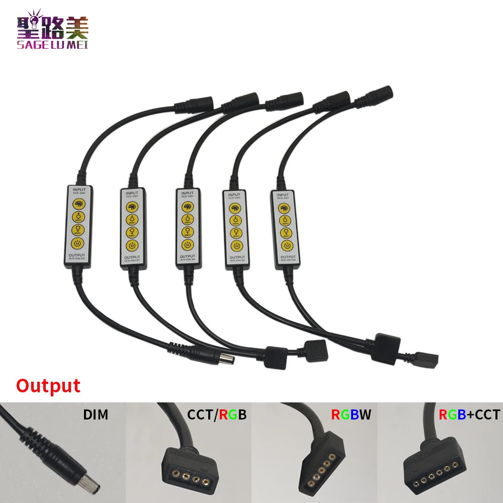 

DC5V-24V dc12V Mini 4 Keys Single Color DC Switch Dimmer RGB/RGBW/RGBCCT led Controller for 5050 RGB LED Strip Light
