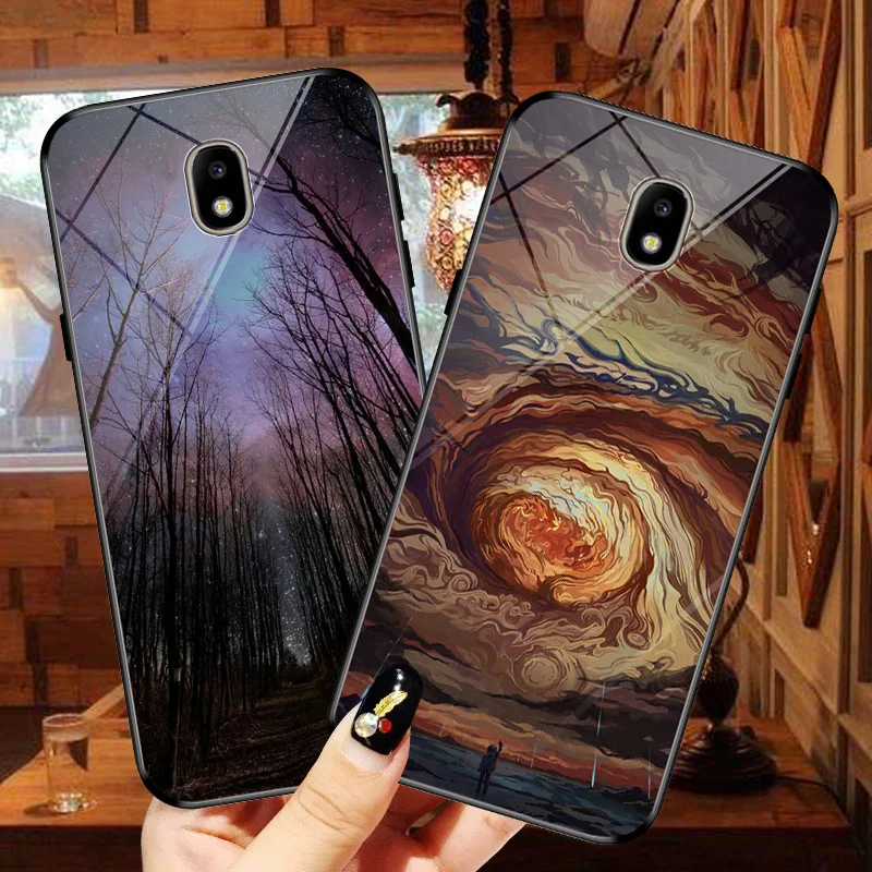 Starlight glass phone 5.2 inch case for samsung j5 2017 cases painted protective back cover Galaxy j52017 j530 | Мобильные телефоны