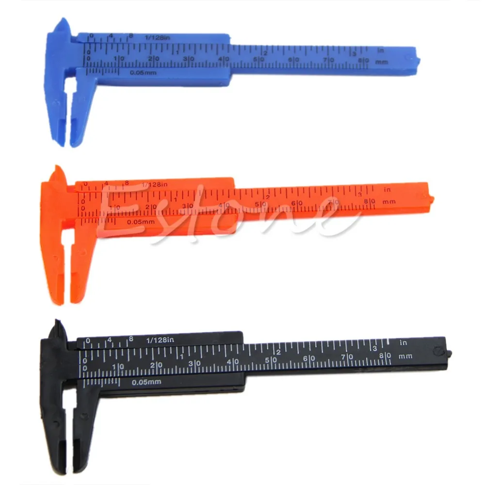 

New 1Pc Mini Plastic Ruler Sliding 80mm Vernier Caliper Gauge Measure Tools