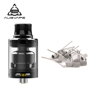 

Augvape Merlin Mini RTA Tank Atomizer with 10pcs Clapton Dual Core Fused 24mm 2ML Single/Dual Coil Deck Dual Airflow Vape Tank