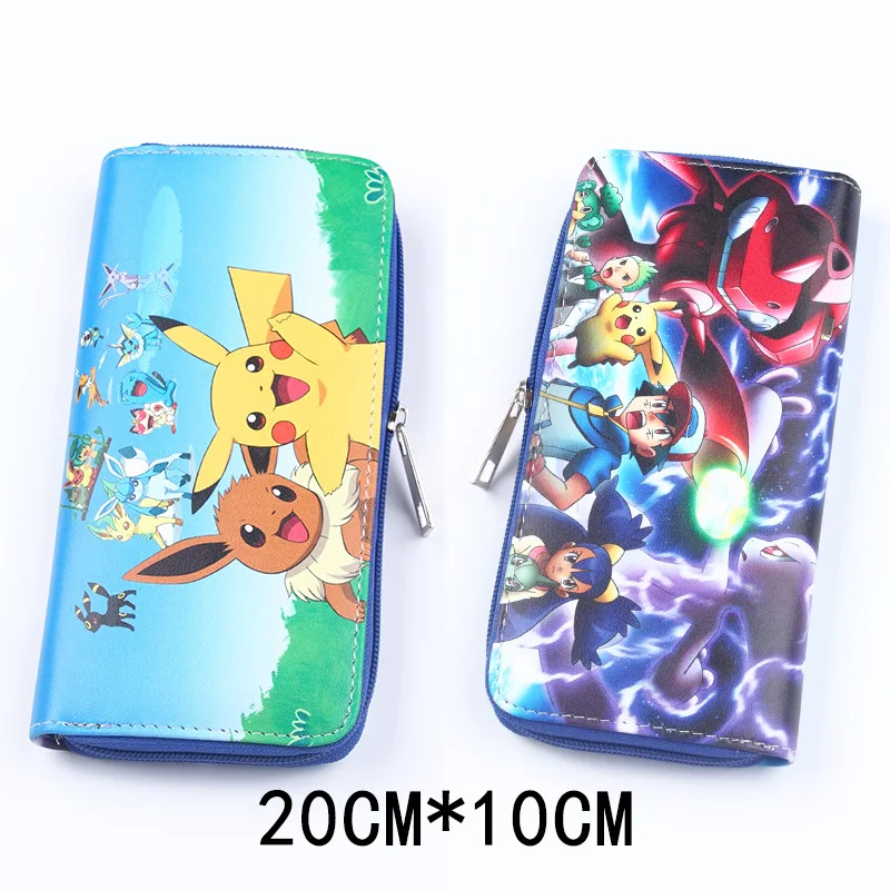 

New Arrival Cartoon Zipper Long Student Wallet Attack on Titan Mikasa Ackerman/Pokemon Pikachu High capacity Purse Clutch wallet