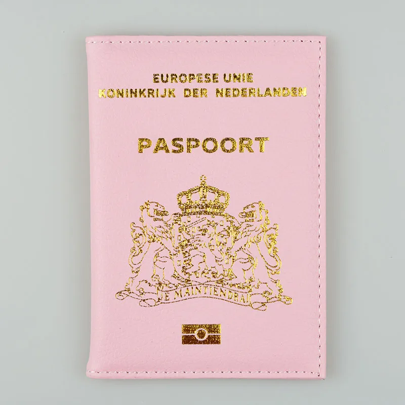 DIKEDAKU карамельный голландский Обложка для паспорта голландский мягкий PU кожаный женский чехол для паспорта держатель Фиолетовый унисекс чехол для паспорта - Цвет: Розовый