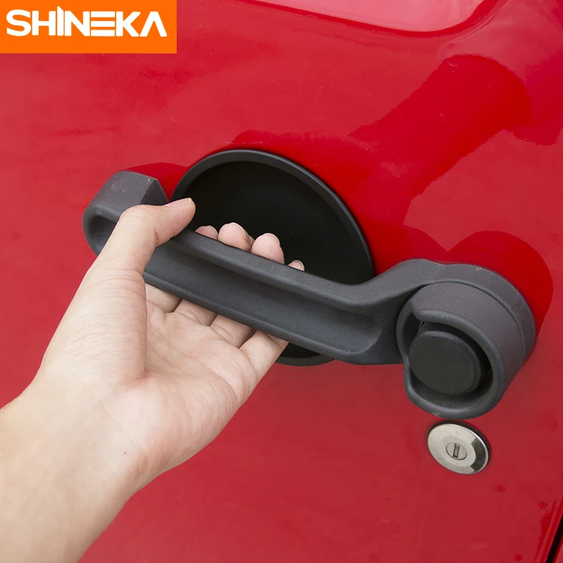 SHINEKA матовая черная ABS крышка для дверной ручки Набор наклеек 2 4 дверей Jeep Wrangler JK