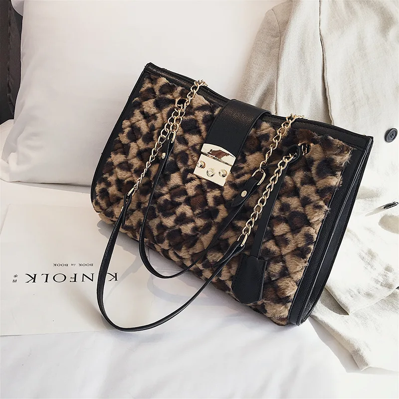 

Large-capacity Leopard Print bags For Women 2018 Winter Crossbody Bags luxury handbags women bags designer messenger bags M309