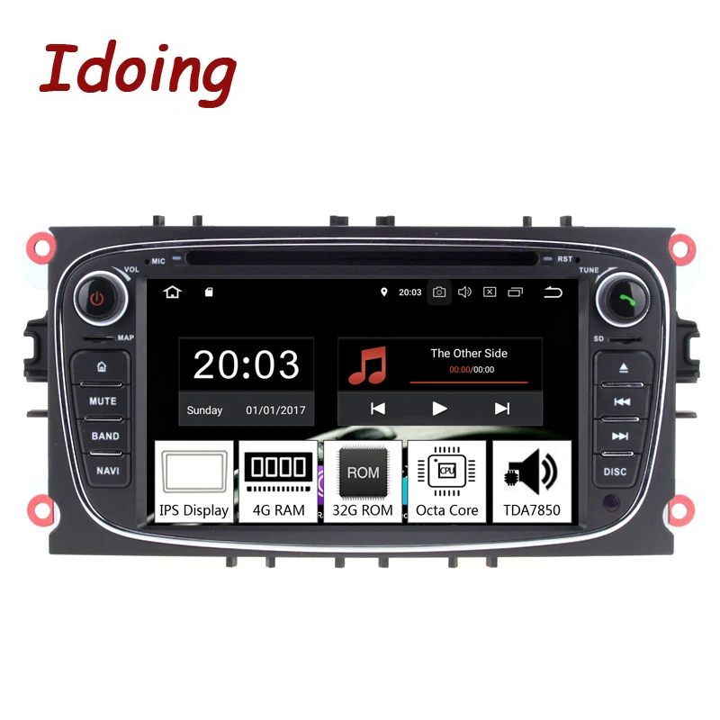 Cheap Idoing 7"2Din Andriod 8.0 Car Radio DVD Multimedia Player For Ford Focus Mondeo PX5 4GB RAM 32G ROM 8 Core IPS GPS Navigation 1