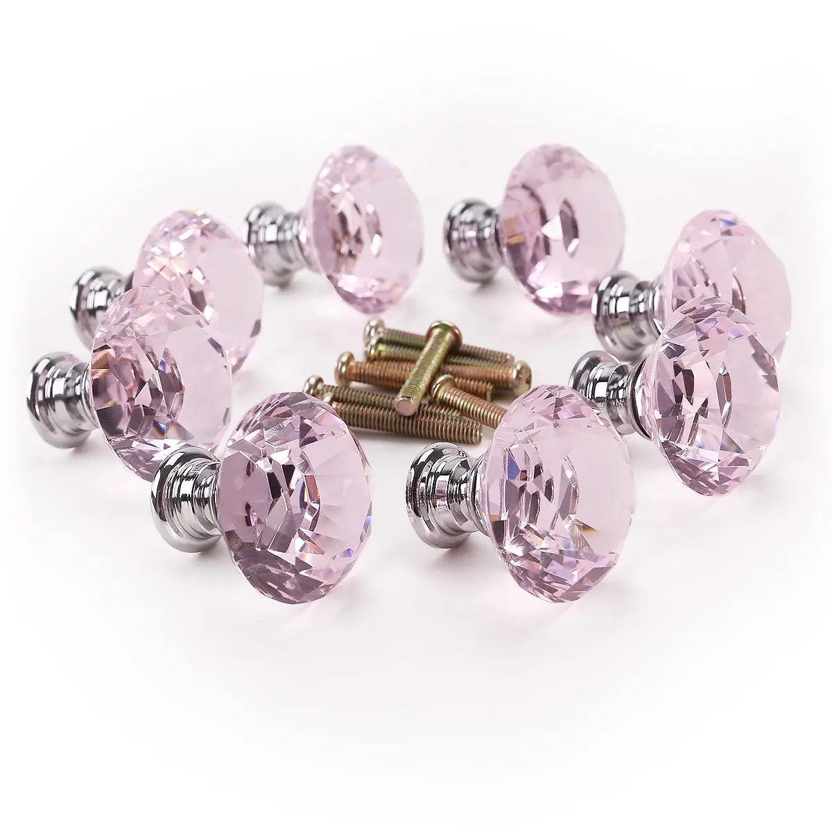 8 x Розовые алмазные украшения двери для мебели ручка для ящика Ручка 30x27 мм