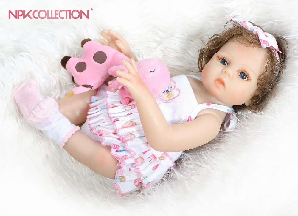 Кукла NPKCOLLECTION 48 см для полного тела с прорезями bebe reborn маленькой девочки ванночка