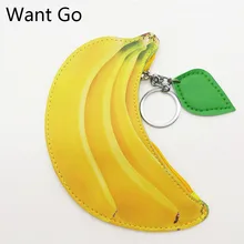 Want Go/милый 3D кошелек для монет с бананом для девочек, чехол-кошелек для мелочи из искусственной кожи, маленький кошелек на молнии, Дамский клатч, сумка для хранения