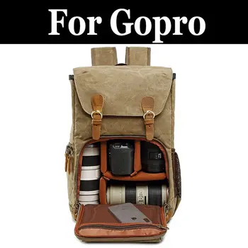 

Canvas Waterproof Photography Bag Outdoor Wear-resistant Large Camera Photo Backpack Men For gopro Fusion HERO ERO 4 5 6