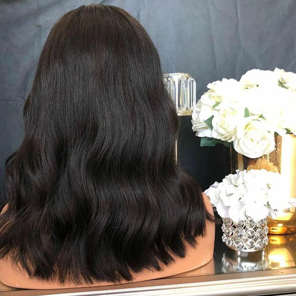 250 Density Lace Front Human Hair Wigs For Women Black Deep Part 13x6 Lace Front Wig Short Bob Human Hair Lace Wig Remy Aimoonsa